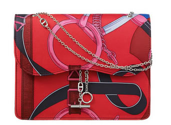 Hermes clutch in printed silk